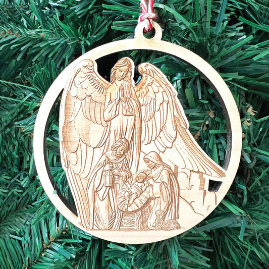 Angel and Nativity 3D Illusion Ornament | Gift | Christmas Tree