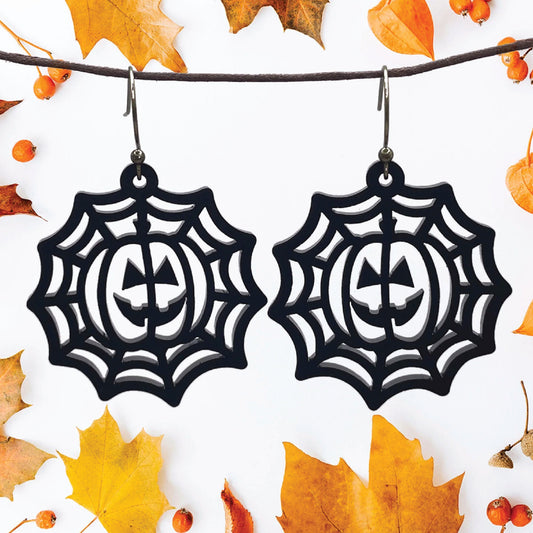Halloween Jack O' Lantern Earrings | Wood | Dangle Earring