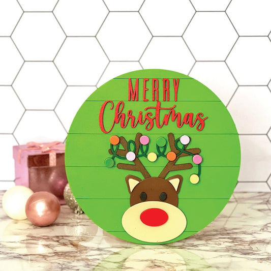 DIY Paint Your Own Merry Christmas Sign | Winter Decor | 2-Layer | Do It Yourself | Size: 9 x 9 in | Painting and Assembly Required