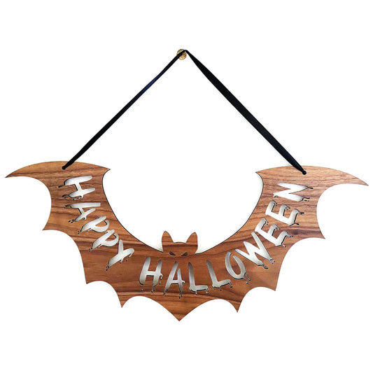 DIY Paint Your Own Happy Halloween Sign | Fall Decor | Bat Signal | Do It Yourself | Size: 17 x 7 in | Painting and Assembly Required