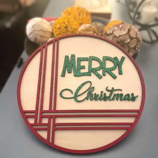 DIY Paint Your Own Merry Christmas Sign | Winter Decor | 2-Layer | Do It Yourself | Size: 9 x 9 in | Painting and Assembly Required