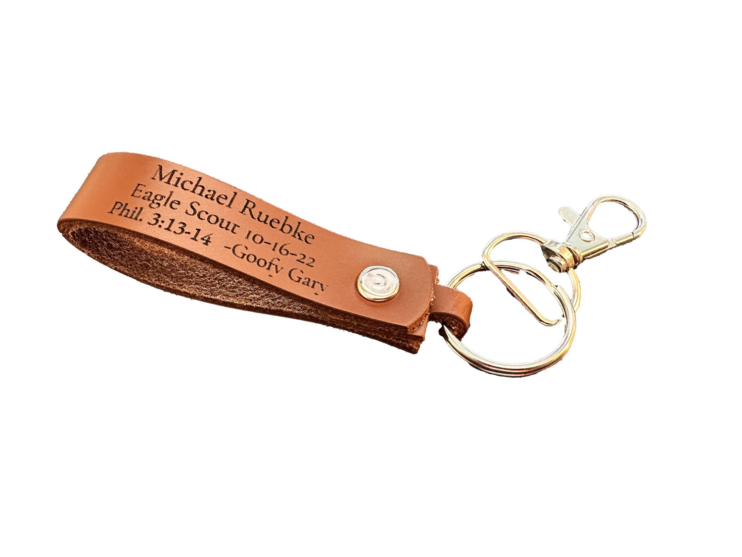 Personalized Leather Keychain | In Memory Of | Custom Tribute | Gift | Present | 3.25 Inch Band