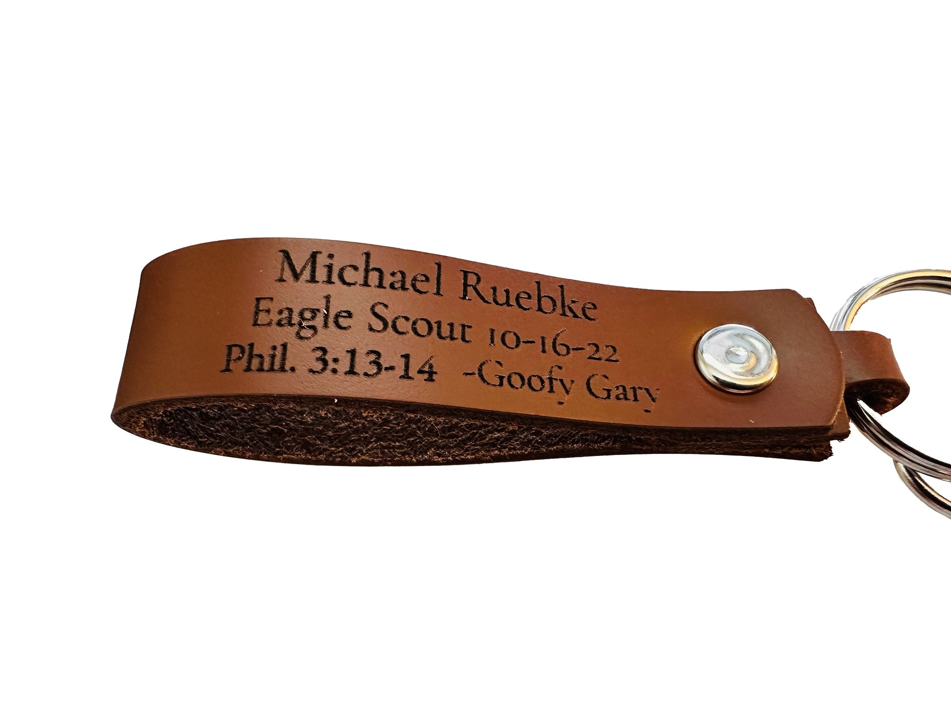 Personalized Leather Keychain | Groomsmen Present | Wedding Bridesmaids | Gift | Present | 3.25 Inch Band