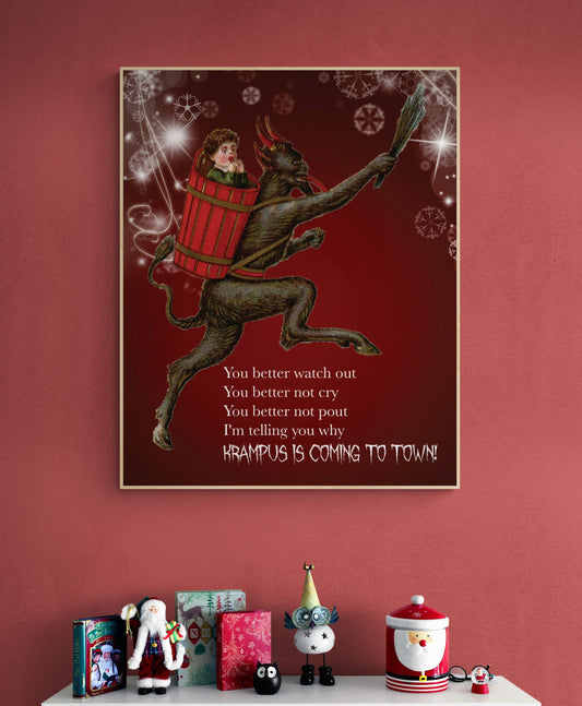 Krampus Is Coming To Town | German Christmas Decor | Holiday Horror | Art Print