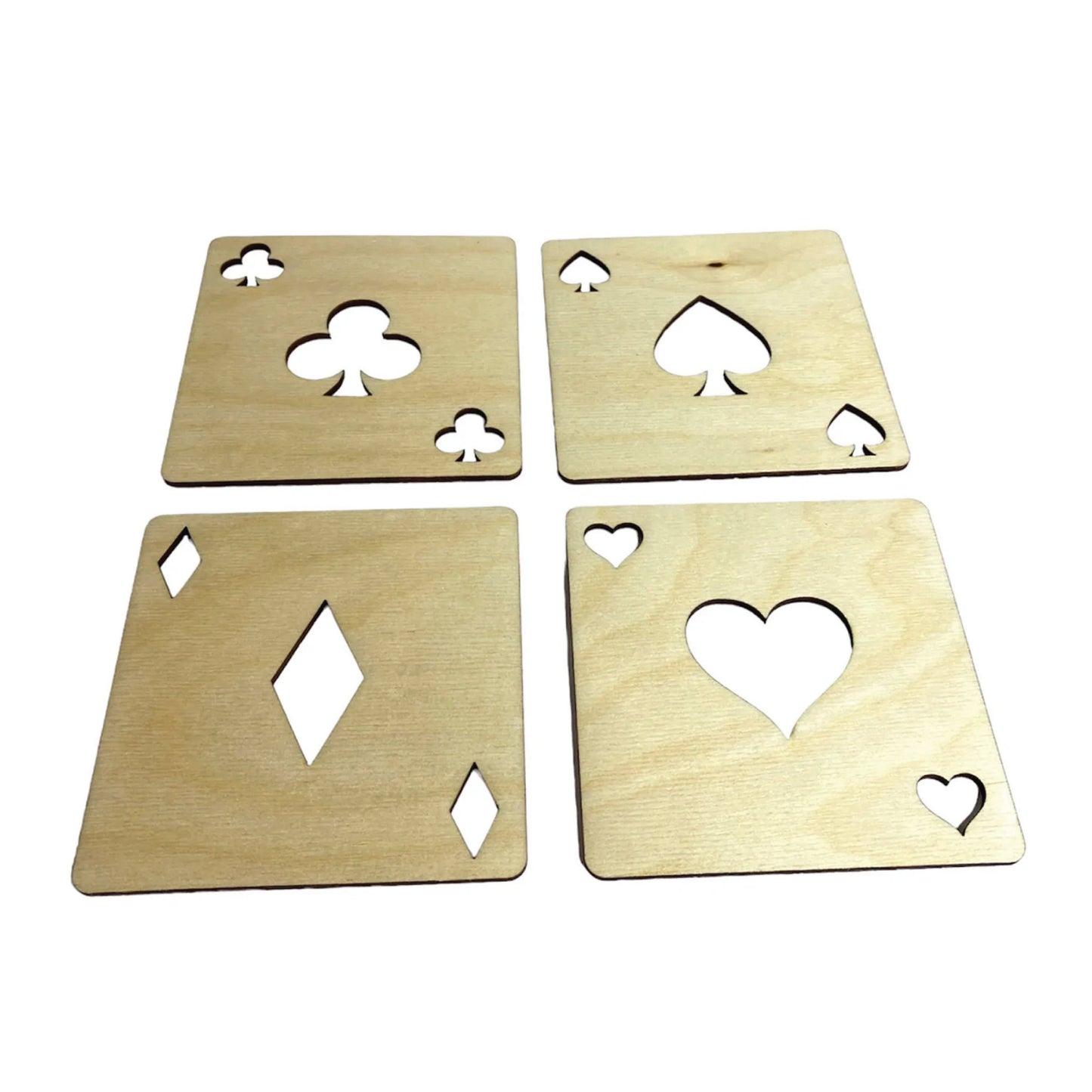 Playing Card Suit Casino Poker Coasters (Set of 4)