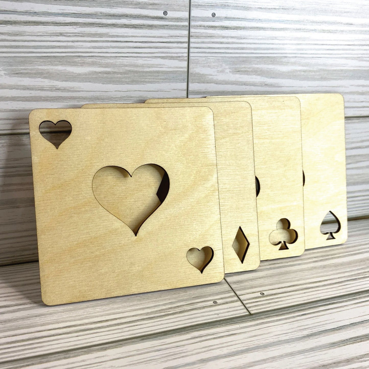 Playing Card Suit Casino Poker Coasters (Set of 4)