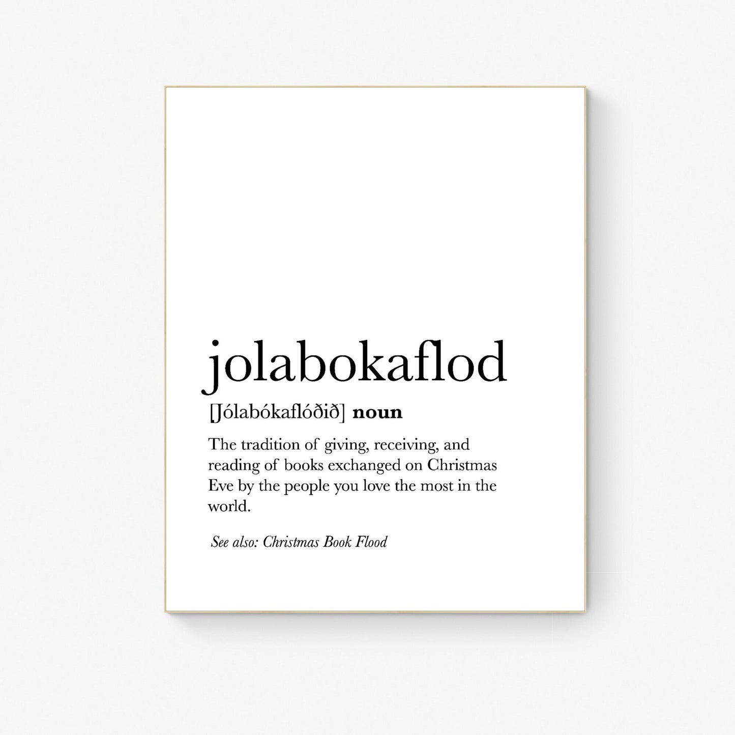 Jolabokaflod | Christmas Book Flood | Icelandic Holiday Tradition | Bibliophile | Art Print
