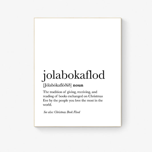 Jolabokaflod | Christmas Book Flood | Icelandic Holiday Tradition | Bibliophile | Art Print