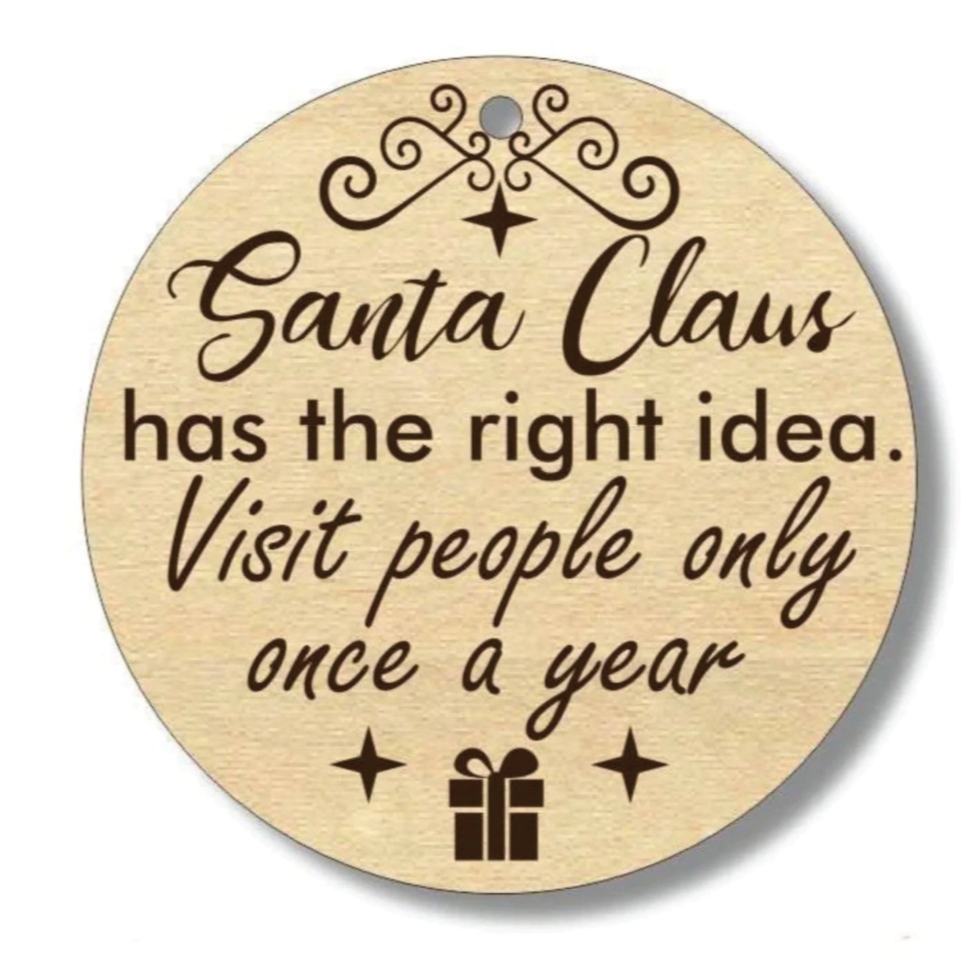 Custom Made With Quotes Ornaments | Santa Claus | Fun Humor | Gift | Present Tag | Christmas Tree Ornament
