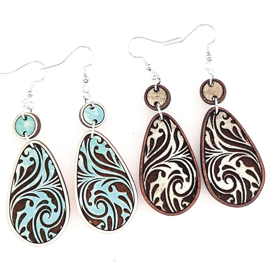Damask Swirl Dangle Earrings | Requires Painting