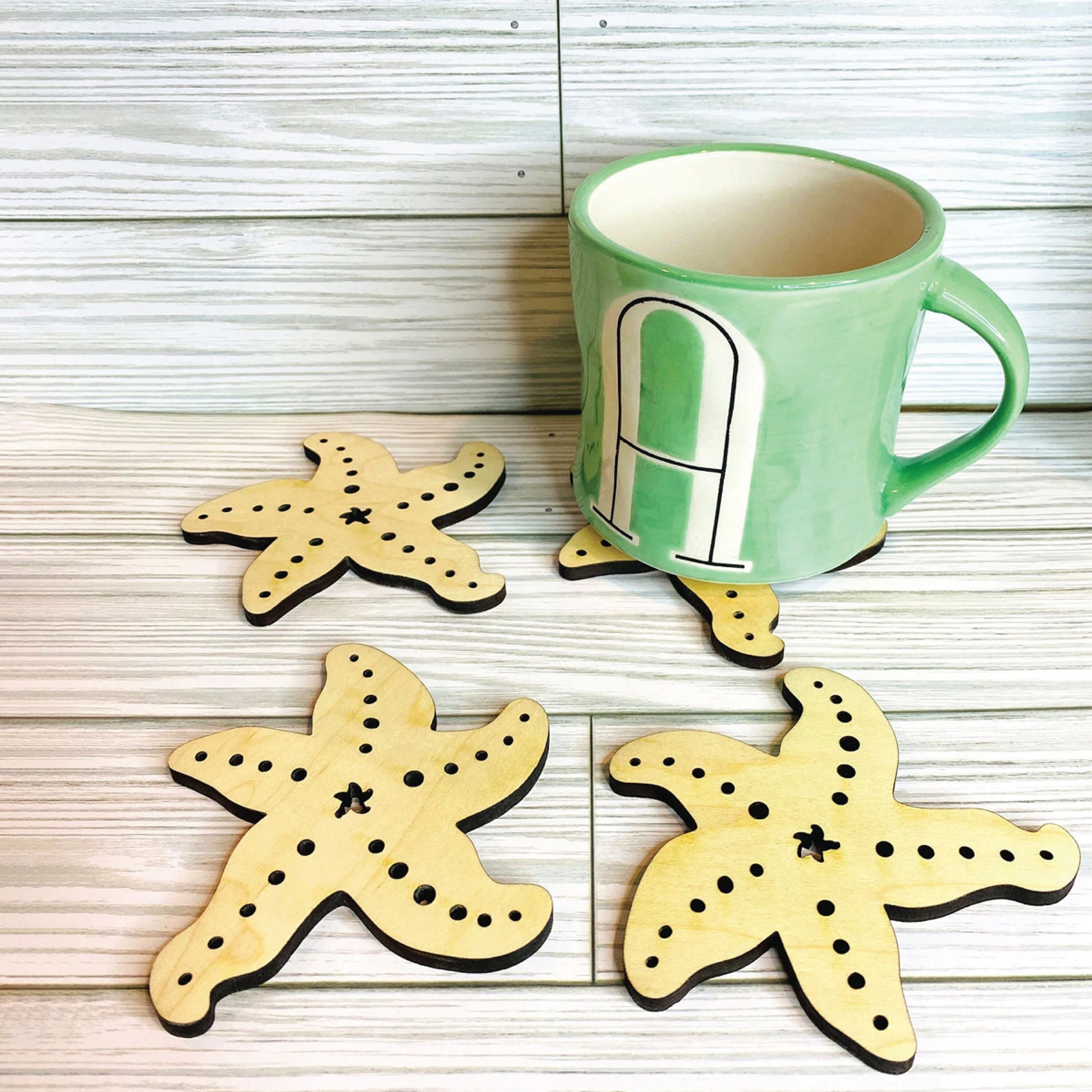 Starfish Nautical Beach Themed Coaster (Set of 4)