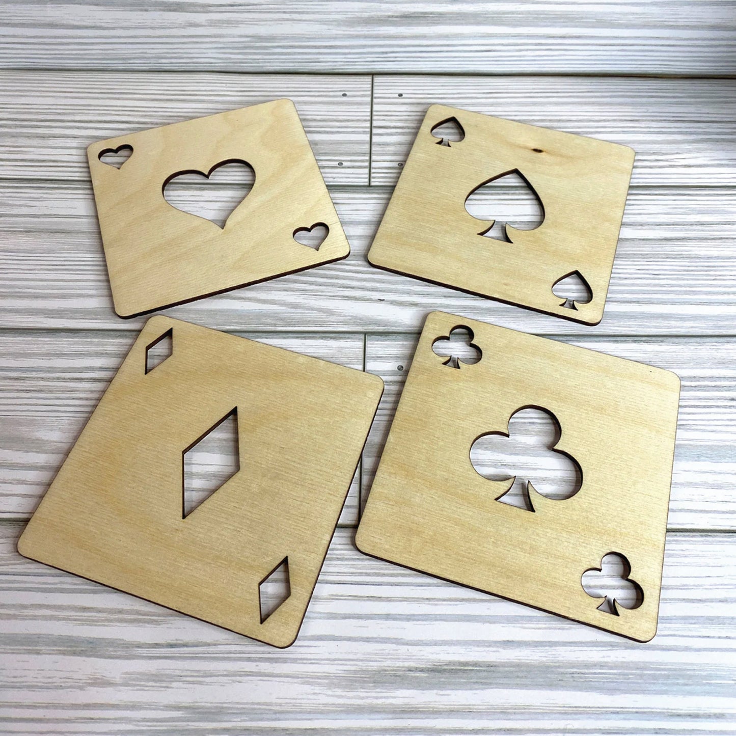 Playing Card Suit Casino Poker Coasters (Set of 4)