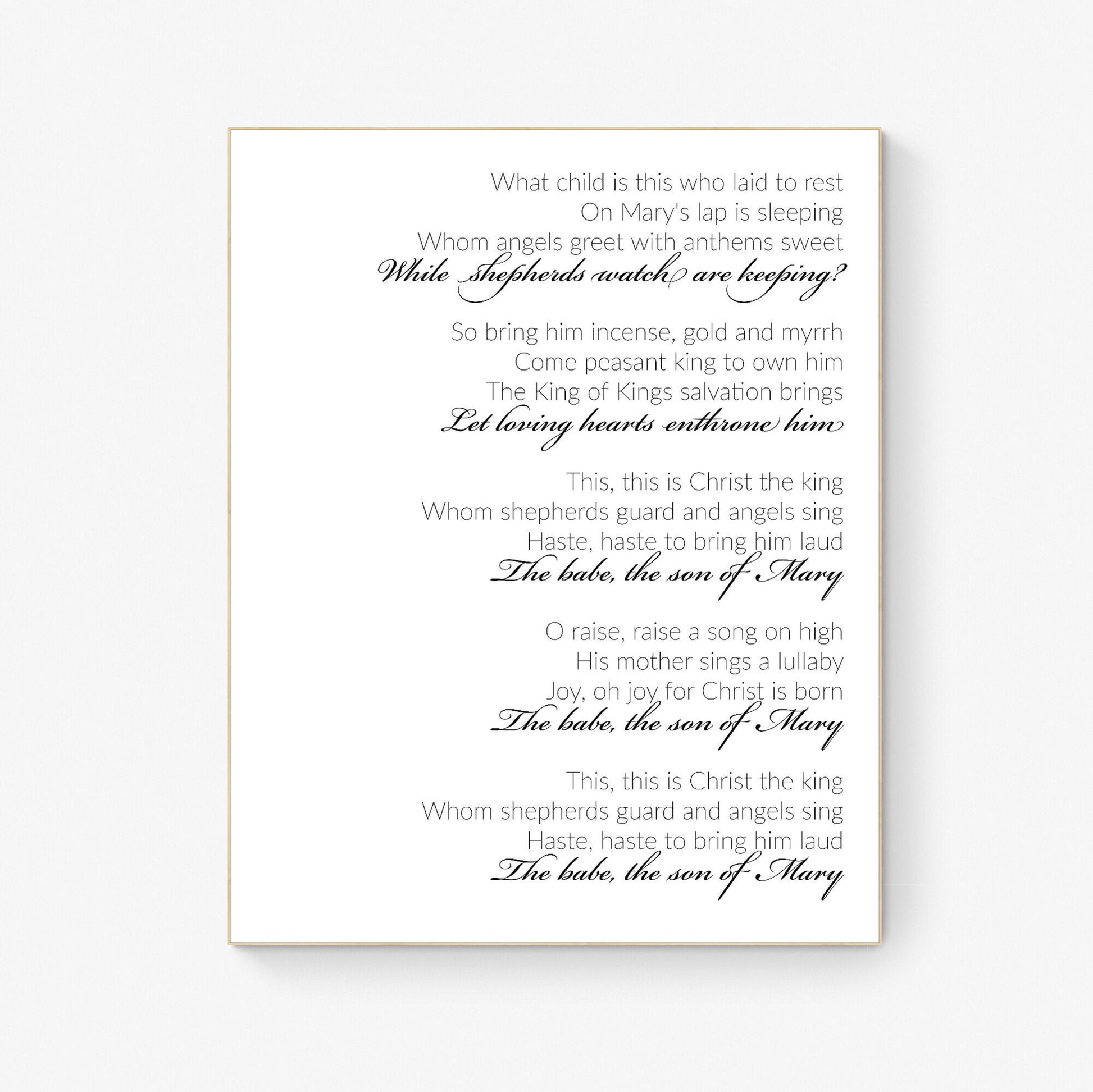 What Child Is This | Worship | Christmas Lyrics | Gospel Hymn | Christian Music Art Print