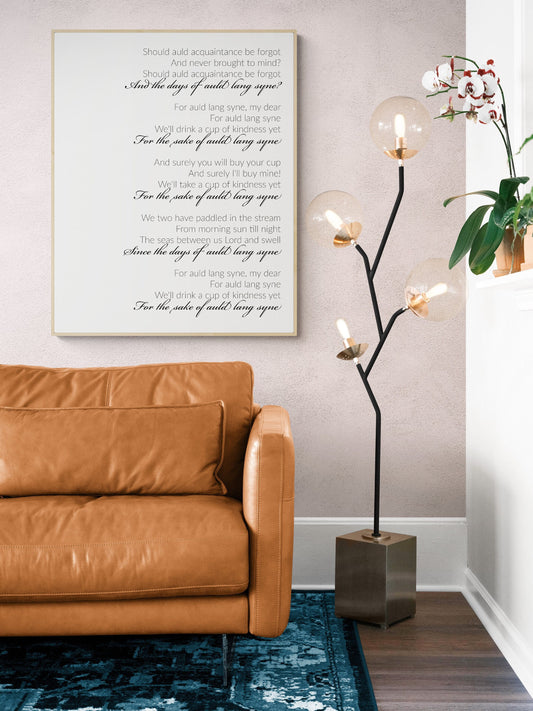 Auld Lang Syne | New Year's Eve Celebration | Christmas Lyrics | Music Art Print