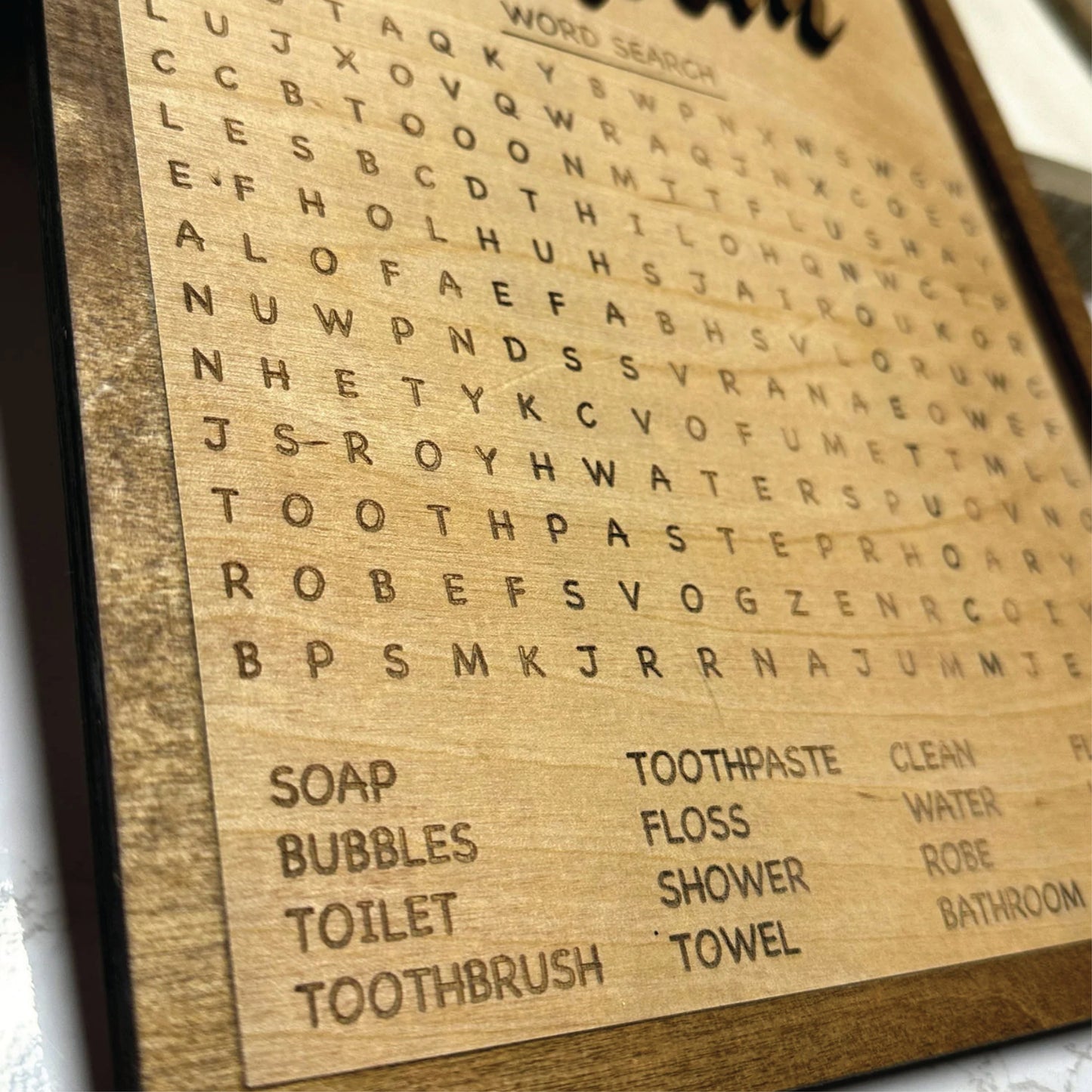 Bathroom Word Search | Bathroom | Farmhouse | DIY Paint And Assembly | Wall Sign