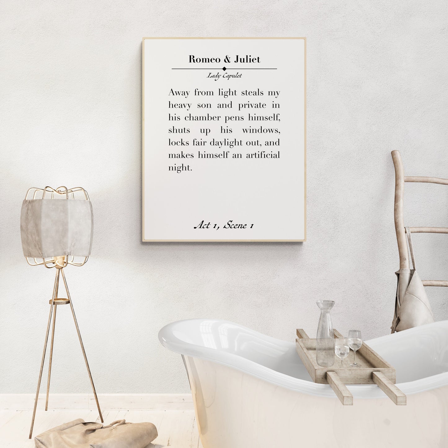 Away From Light Steals My Heavy Son | William Shakespeare | Romeo And Juliet | Literary Quote | Book Page | Art Print