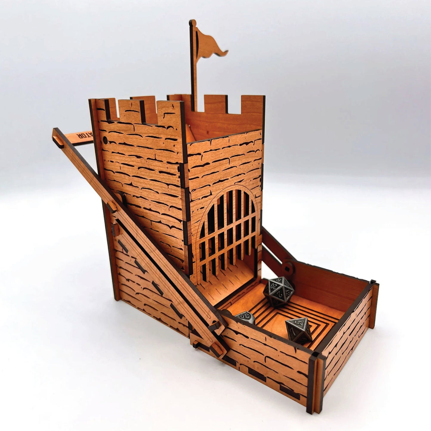 Castle Dice Tower with Elevator | DND | Dungeons and Dragons | DIY Paint Project | Completed Size: 7 x 4 x 8 in | Board Game Accessory