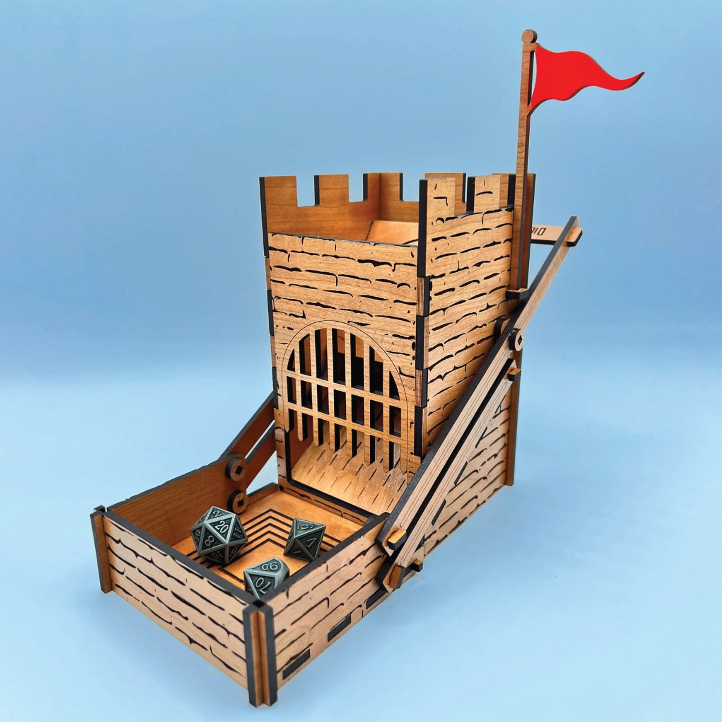Castle Dice Tower with Elevator | DND | Dungeons and Dragons | DIY Paint Project | Completed Size: 7 x 4 x 8 in | Board Game Accessory