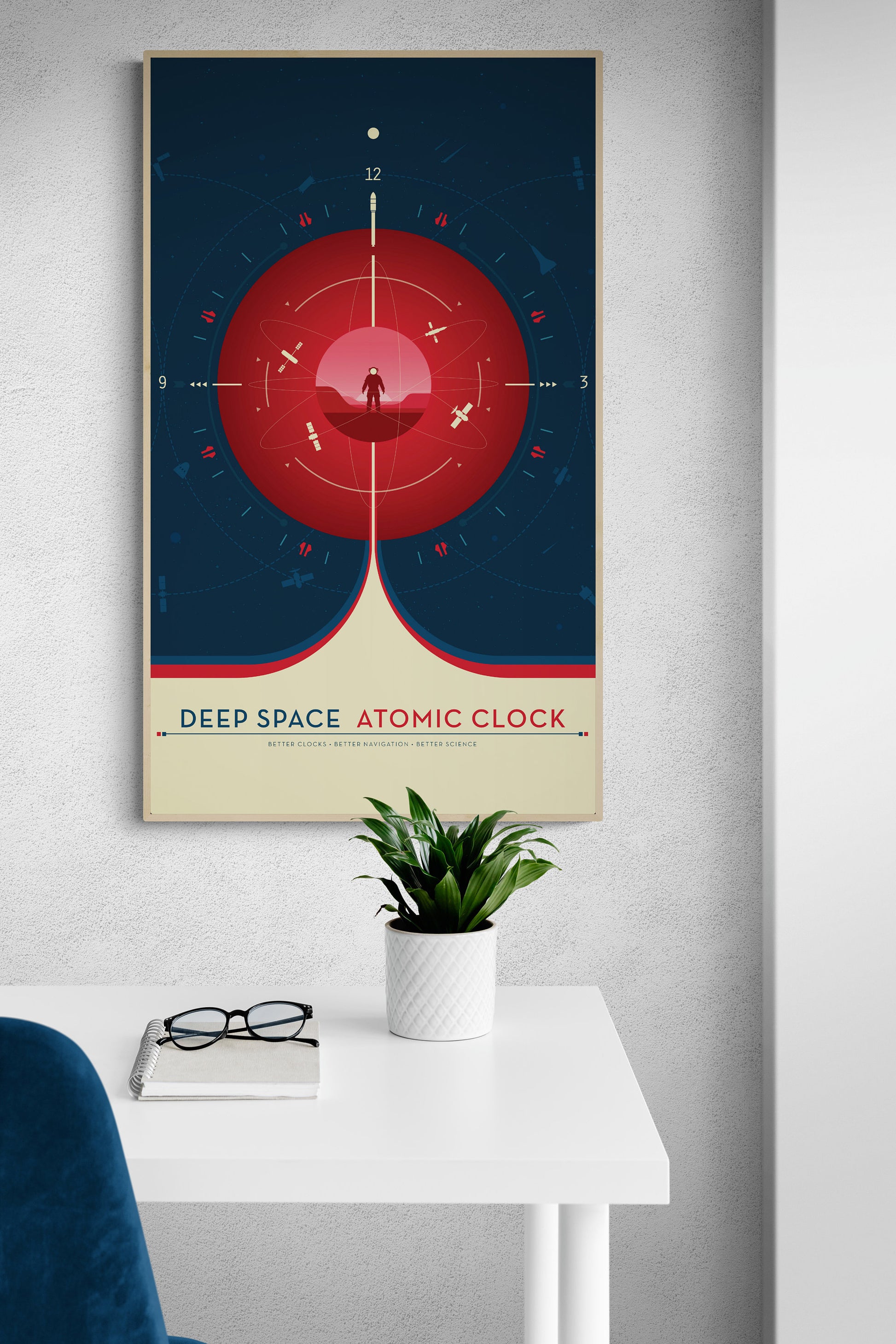 Deep Space Atomic Clock | JPL | Moon | Mars | Sun | Sol NASA Art Print