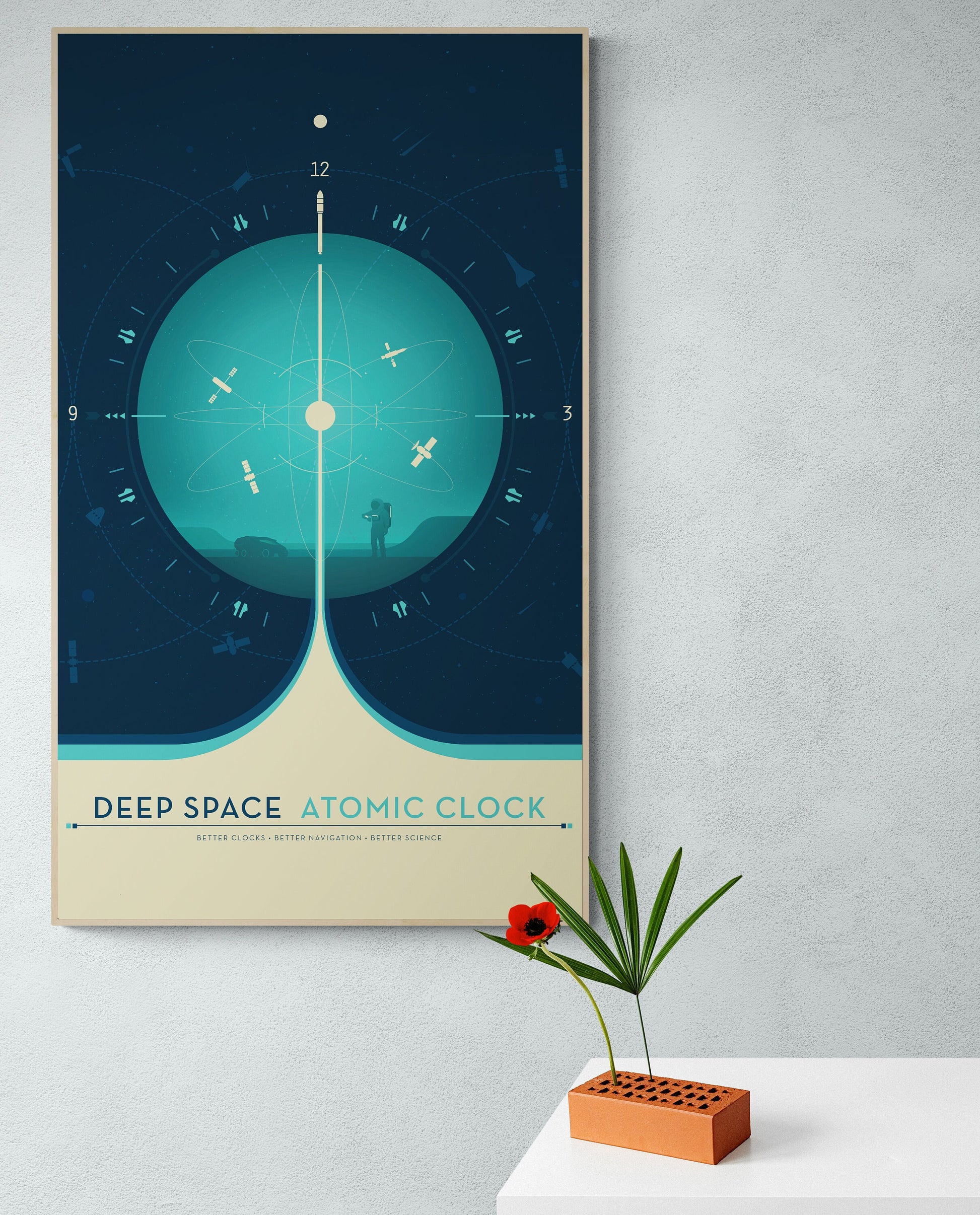 Deep Space Atomic Clock | JPL | Moon | Mars | Sun | Sol NASA Art Print