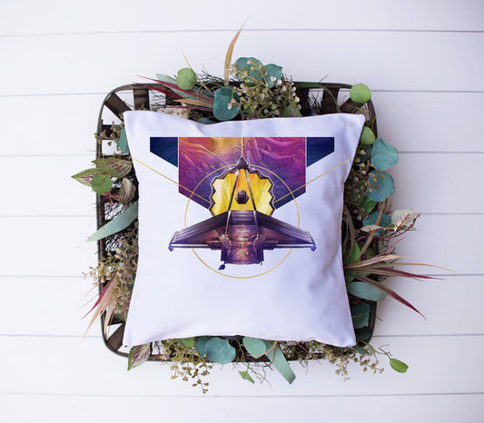 Webb Telescope Concept Design | NASA Artwork | Space Exploration | Decorative Pillow | Custom Designed | Made In The USA