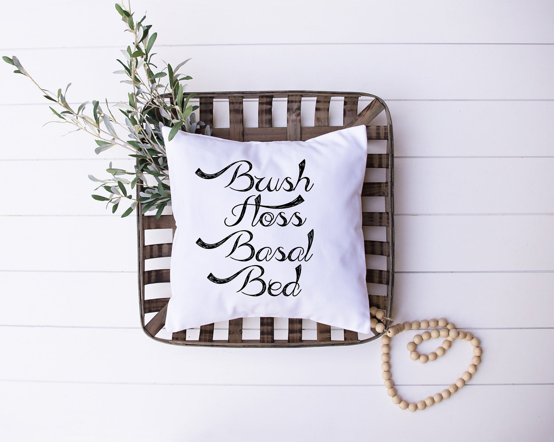 T1D Humor | Brush Floss Basal Bed | Diabetes | Decorative Pillow | Custom Designed | Made In The USA