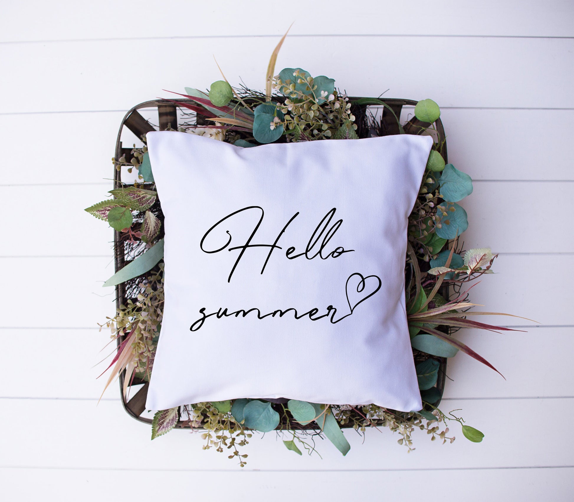 Hello Summer | Seasonal | Decorative Pillow | Custom Designed | Made In The USA