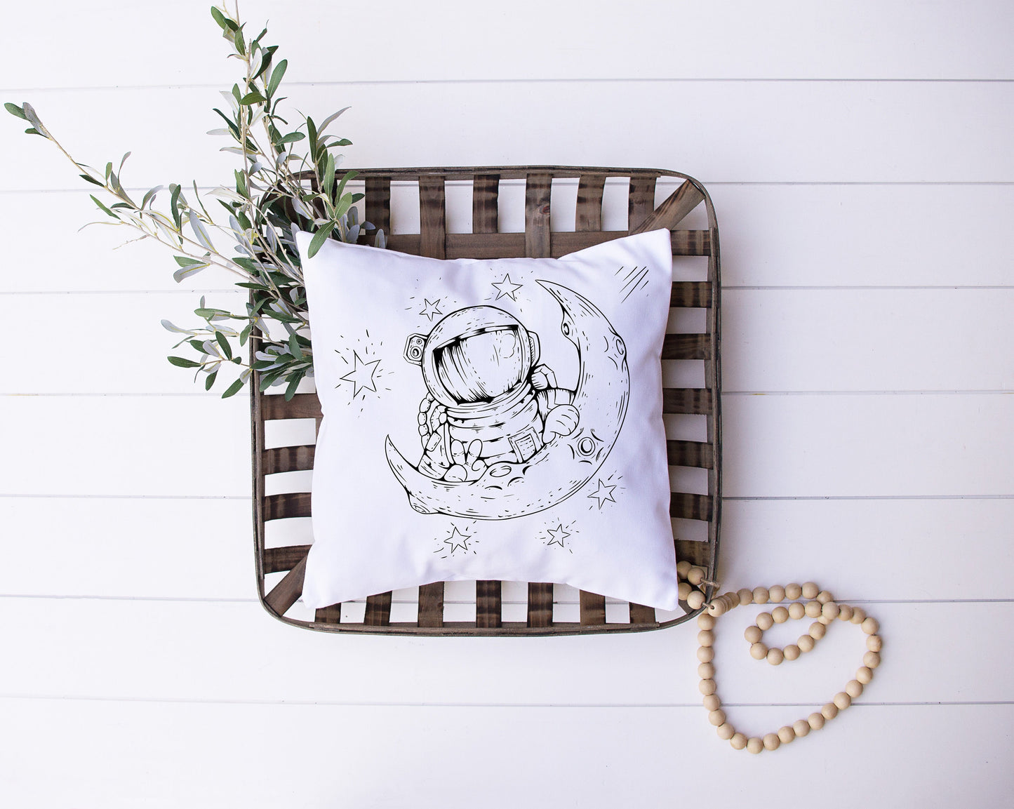 Astronaut Over The Moon | Decorative Pillow | Custom Designed | Made In The USA