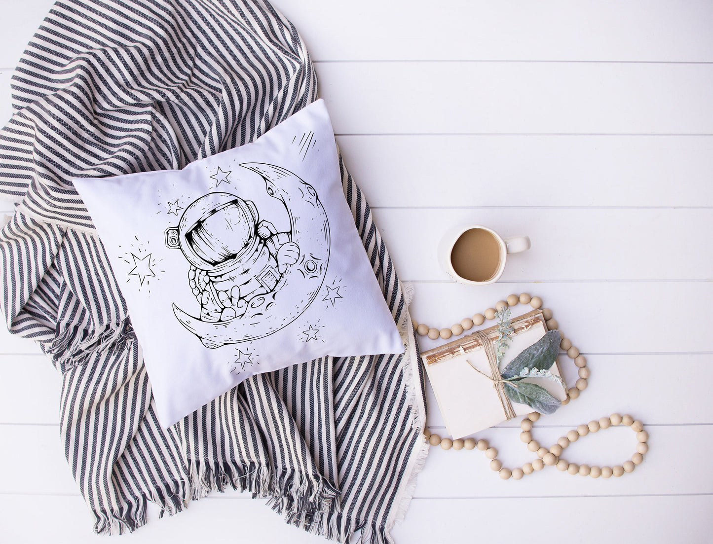 Astronaut Over The Moon | Decorative Pillow | Custom Designed | Made In The USA