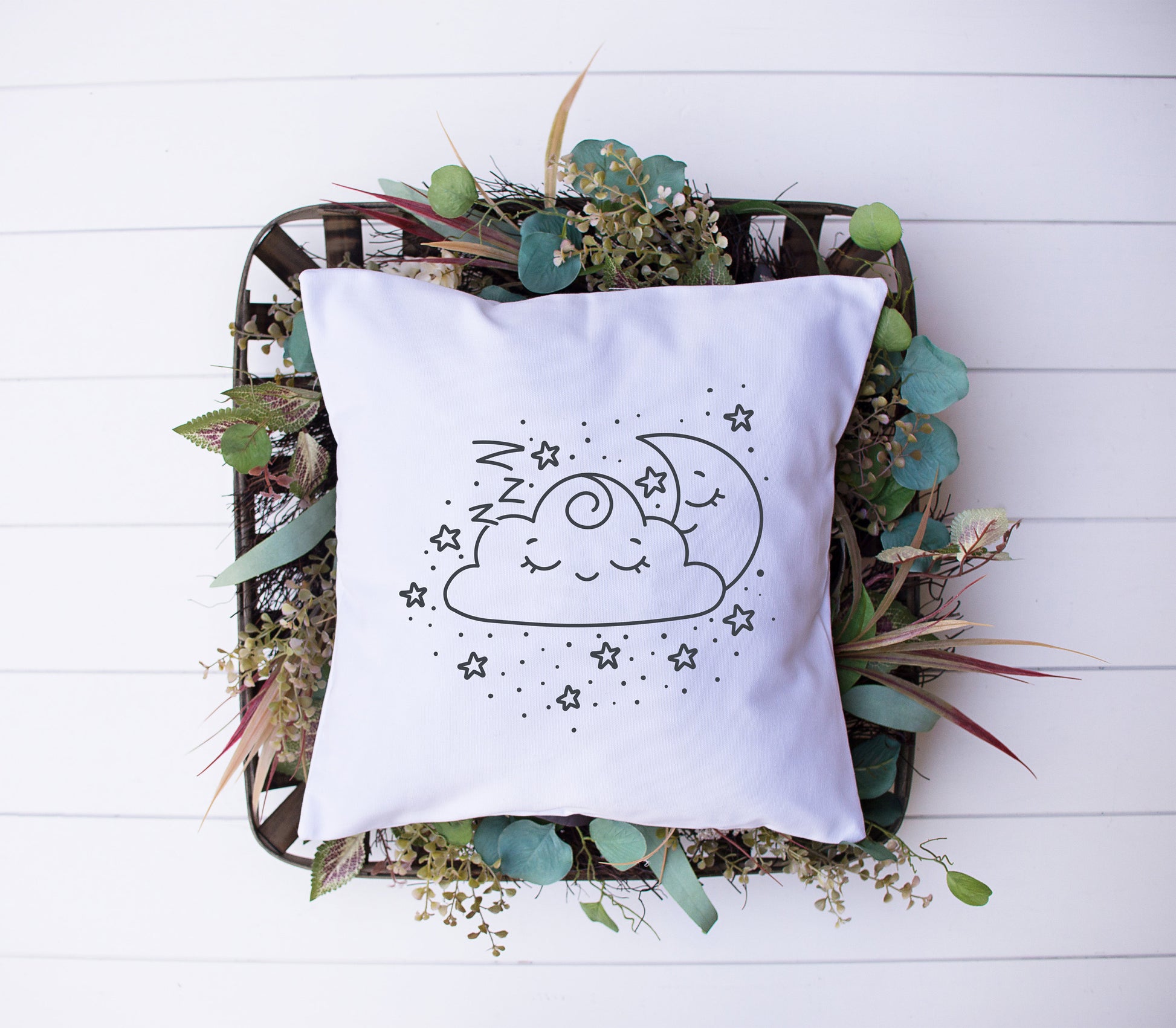 Sleepy Moon | Baby | Decorative Pillow | Custom Designed | Made In The USA