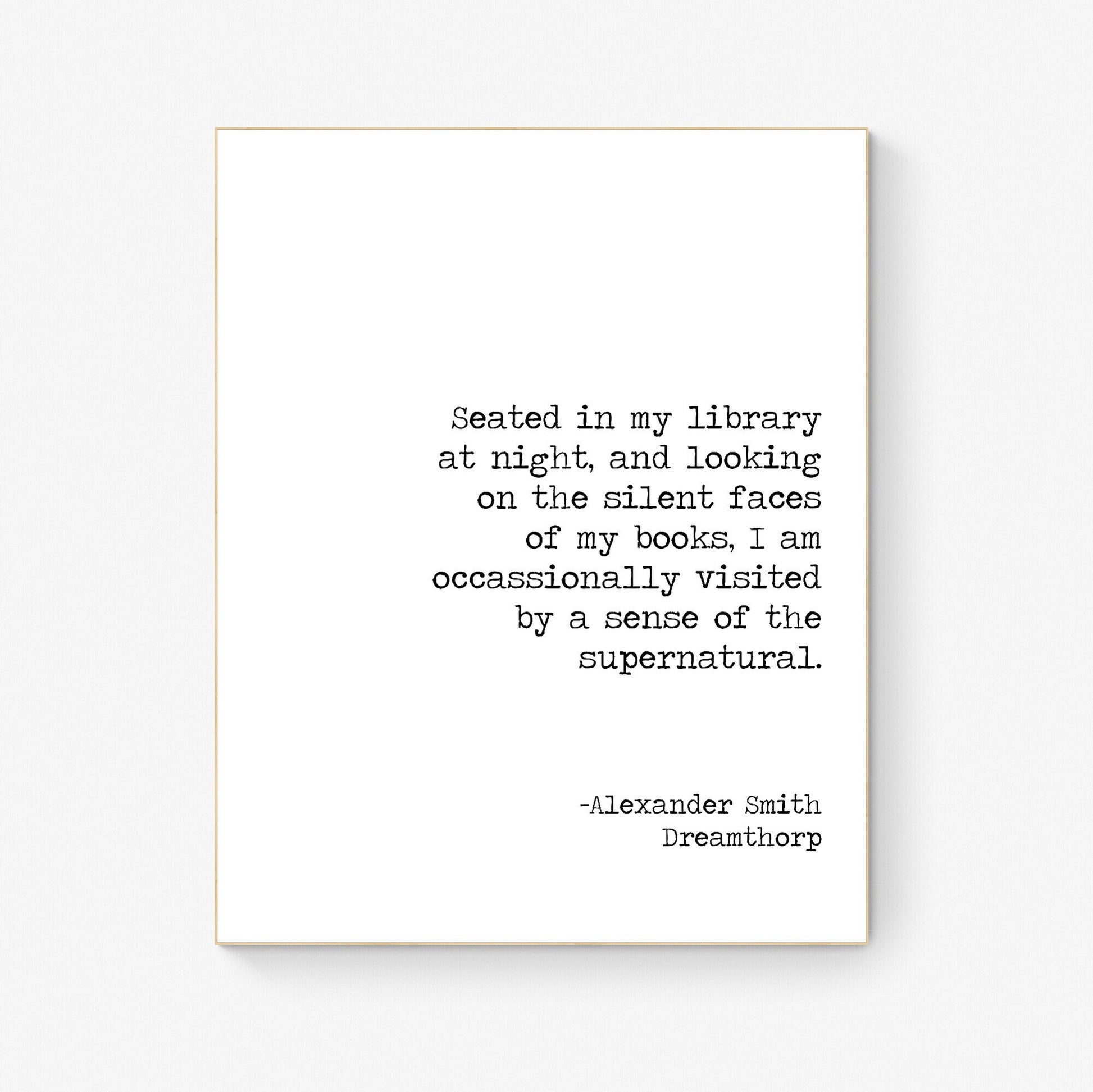 Seated In My Library At Night | Alexander Smith | Dreamthorp | Art Print