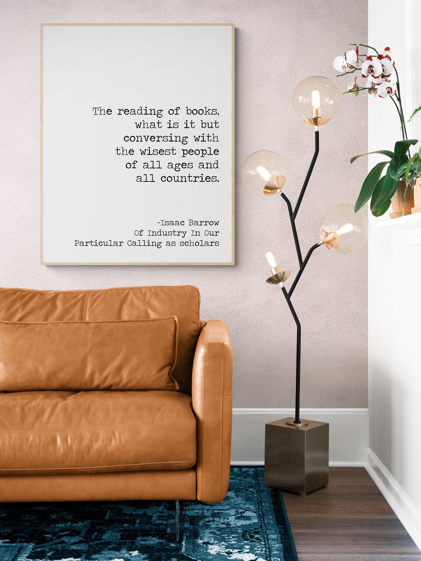 The Reading Of Books | Conversing With The Wisest People | Isaac Barrow | Typography | Teacher | Gift For Him | Art Print