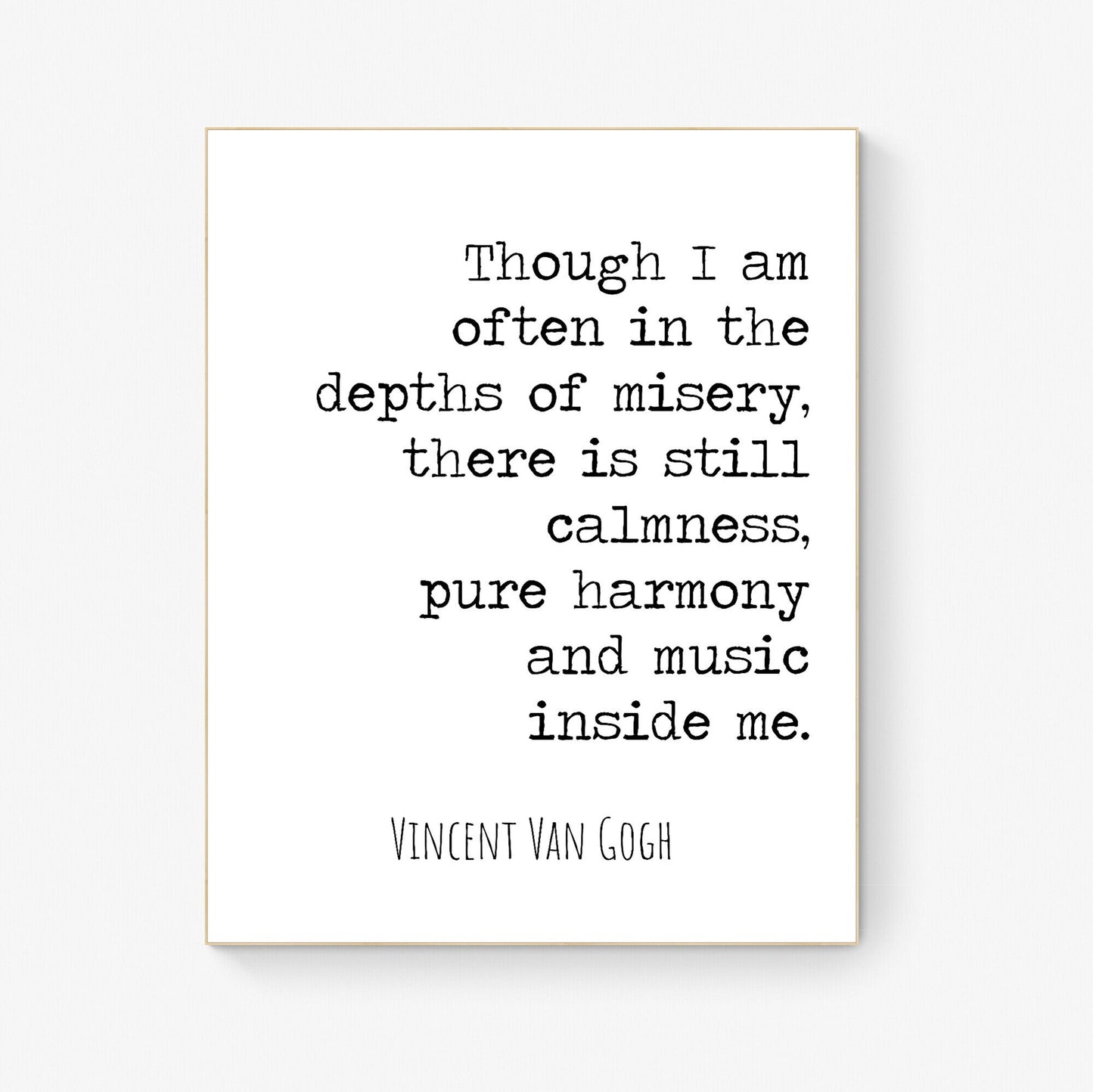 Symphony of Serenity | Vincent Van Gogh | Quote | Typography Print