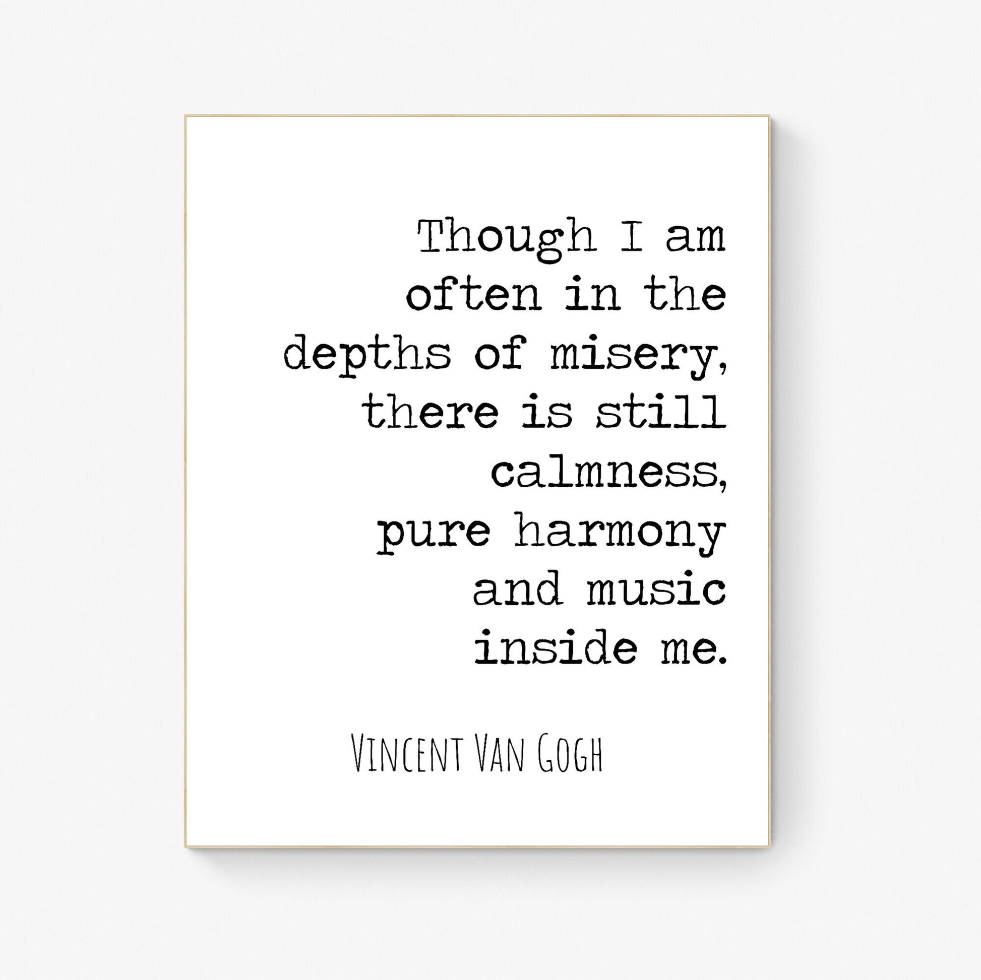 Symphony of Serenity | Vincent Van Gogh | Quote | Typography Print