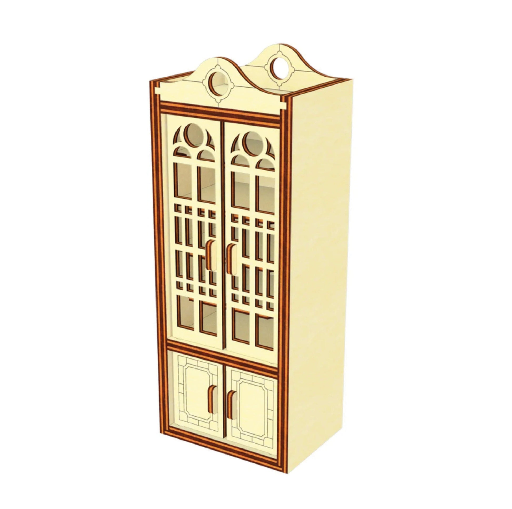 Cupboard Book Nook with Opening Doors and Small Shelves | Assembly And Painting Required | Bookshelf Nook Insert