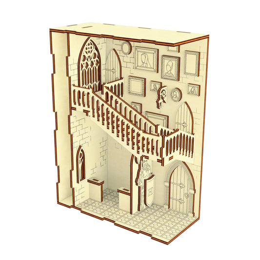 Enchanting Miniature Castle | Assembly And Painting Required | Bookshelf Nook Insert