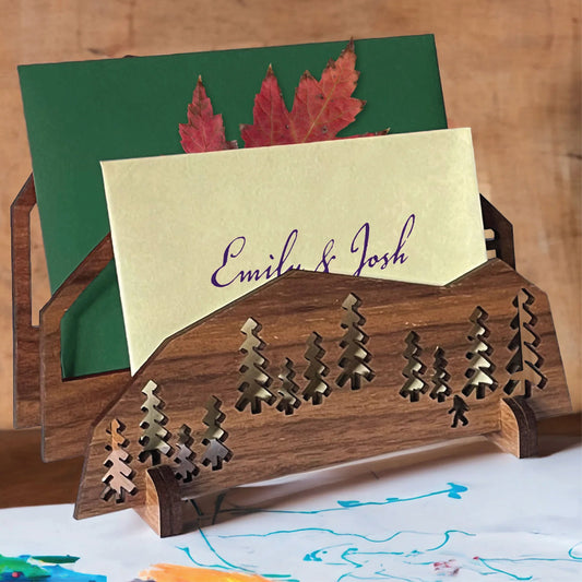 Mini Mountain Mail Letter Sorter with Engraved Scenery | Assembly Required