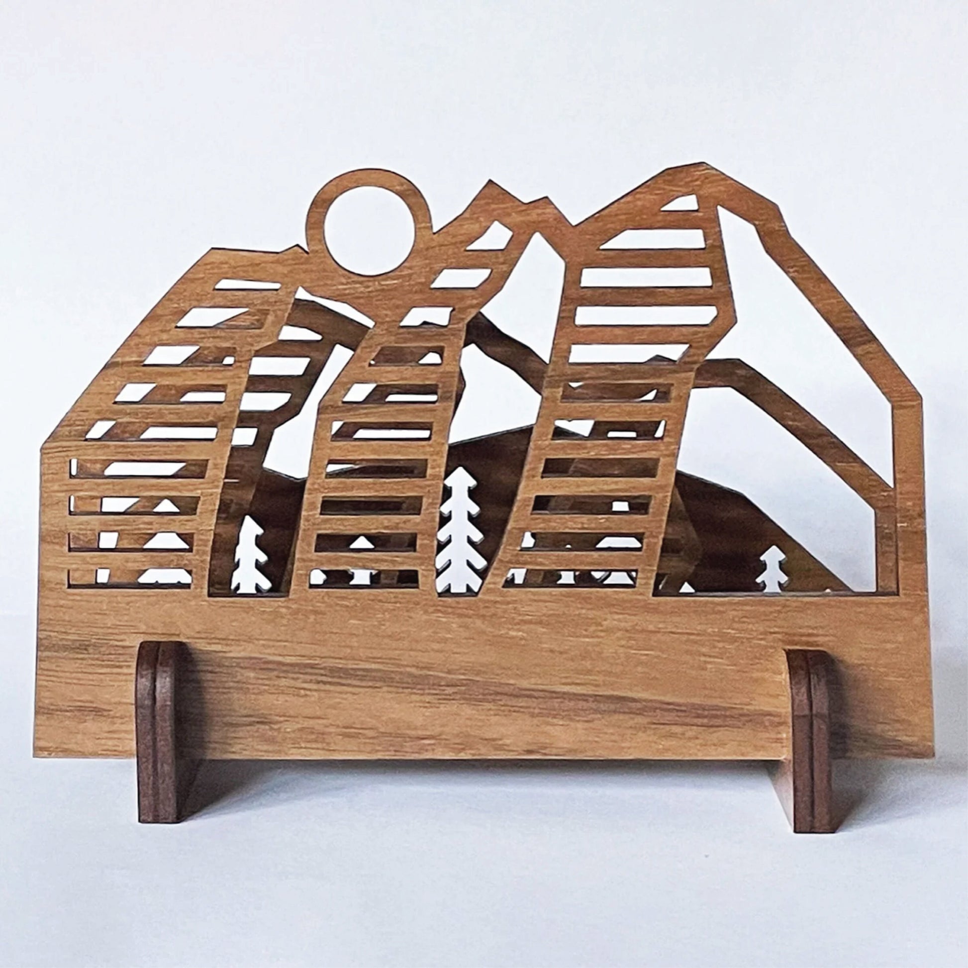 Mini Mountain Mail Letter Sorter with Engraved Scenery | Assembly Required