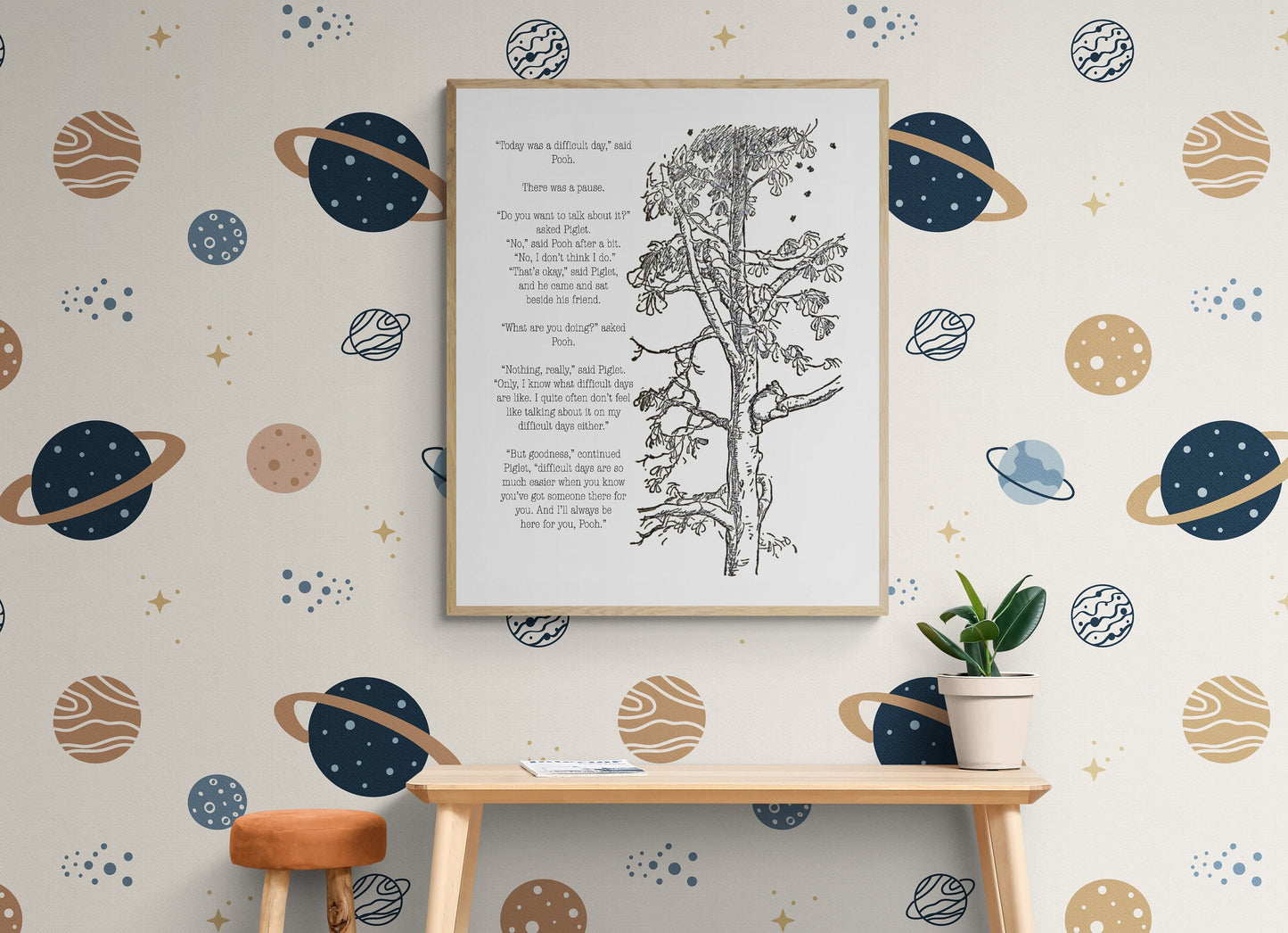 Today Was A Difficult Day | Winnie the Pooh | AA Milne | Art Print