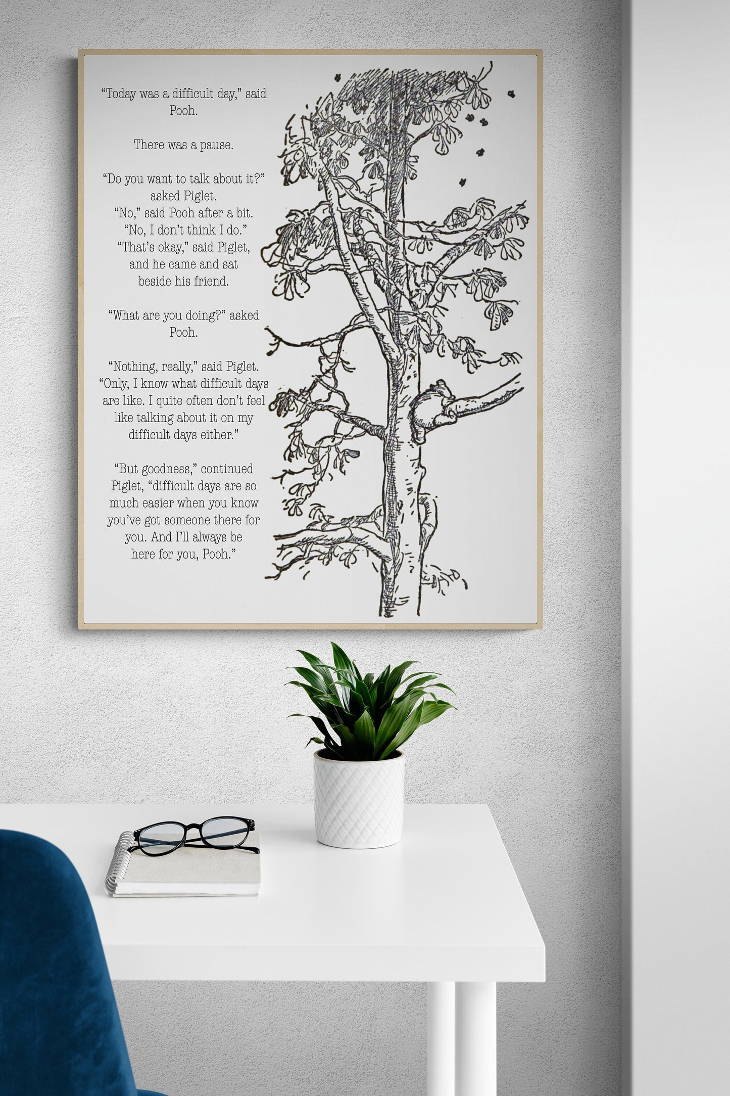 Today Was A Difficult Day | Winnie the Pooh | AA Milne | Art Print