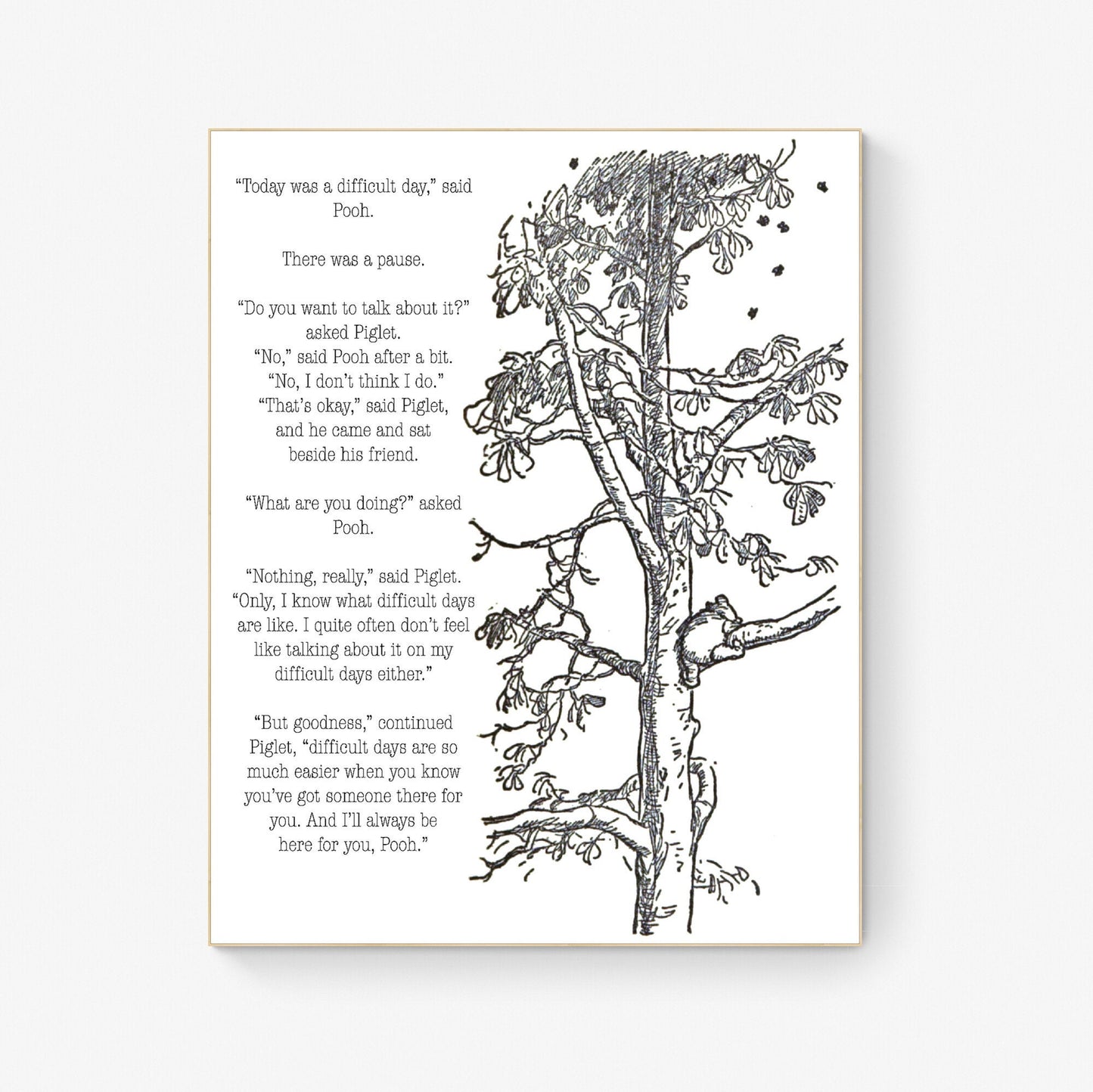 Today Was A Difficult Day | Winnie the Pooh | AA Milne | Art Print