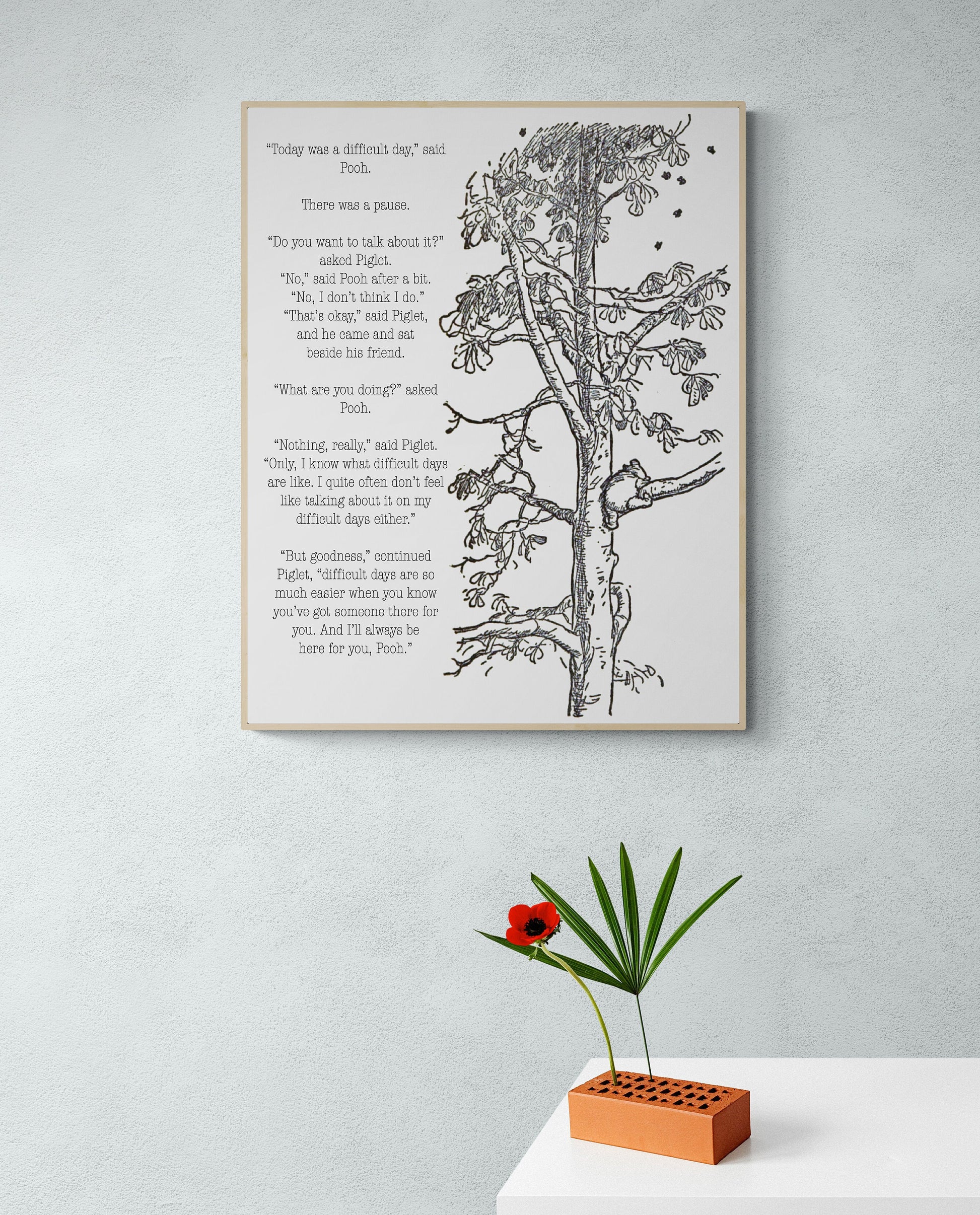 Today Was A Difficult Day | Winnie the Pooh | AA Milne | Art Print