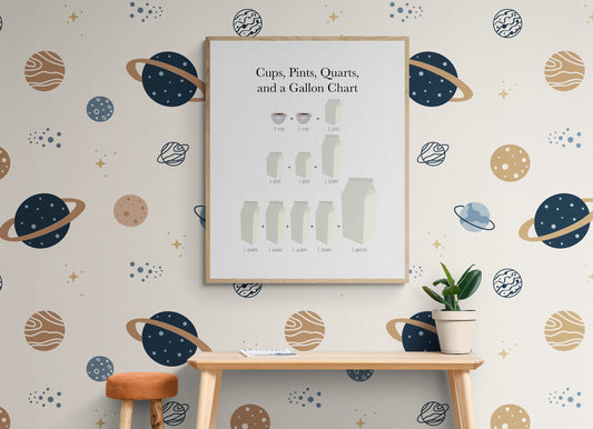 Measurement Fun Art Print - Cups, Pints, Quarts, Gallons