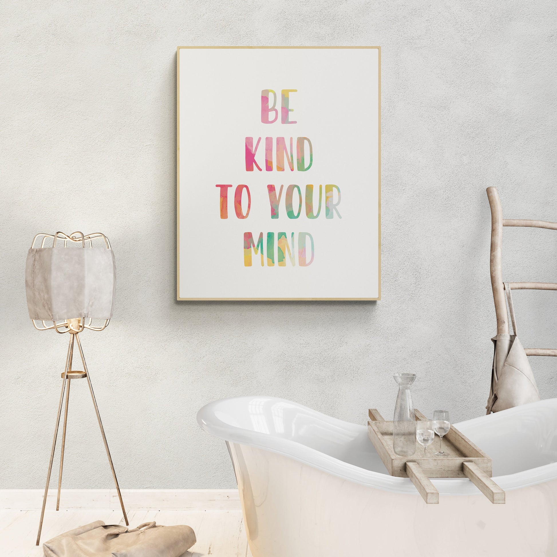 Colorful 'Be Kind to Your Mind' Art Print - 4 Sizes - Free Shipping