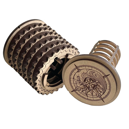 Engraved Baltic Birch Cryptex Vault: Tailor-Made Puzzles & Riddles