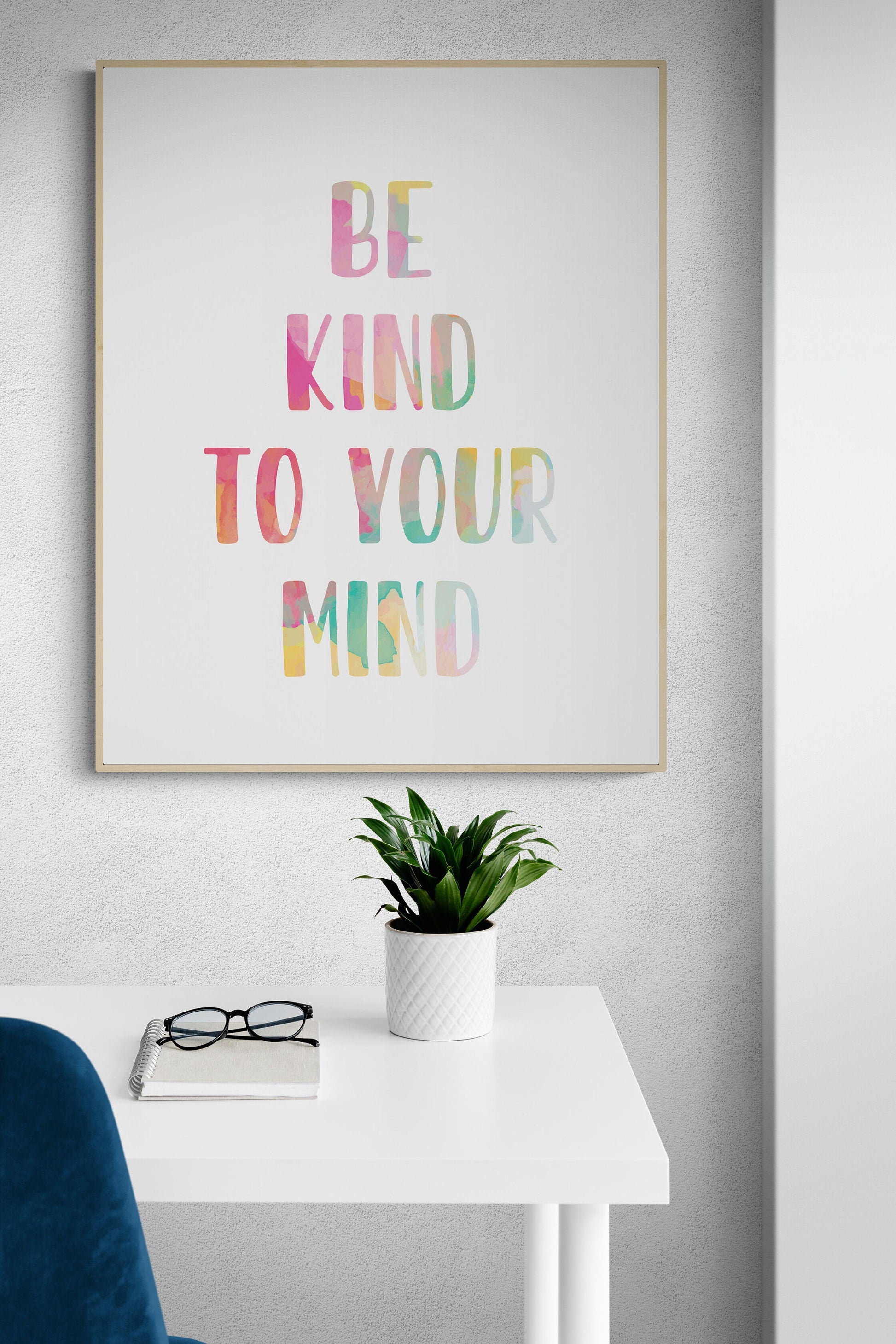 Colorful 'Be Kind to Your Mind' Art Print - 4 Sizes - Free Shipping