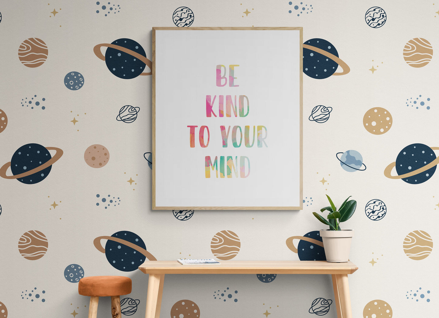 Colorful 'Be Kind to Your Mind' Art Print - 4 Sizes - Free Shipping