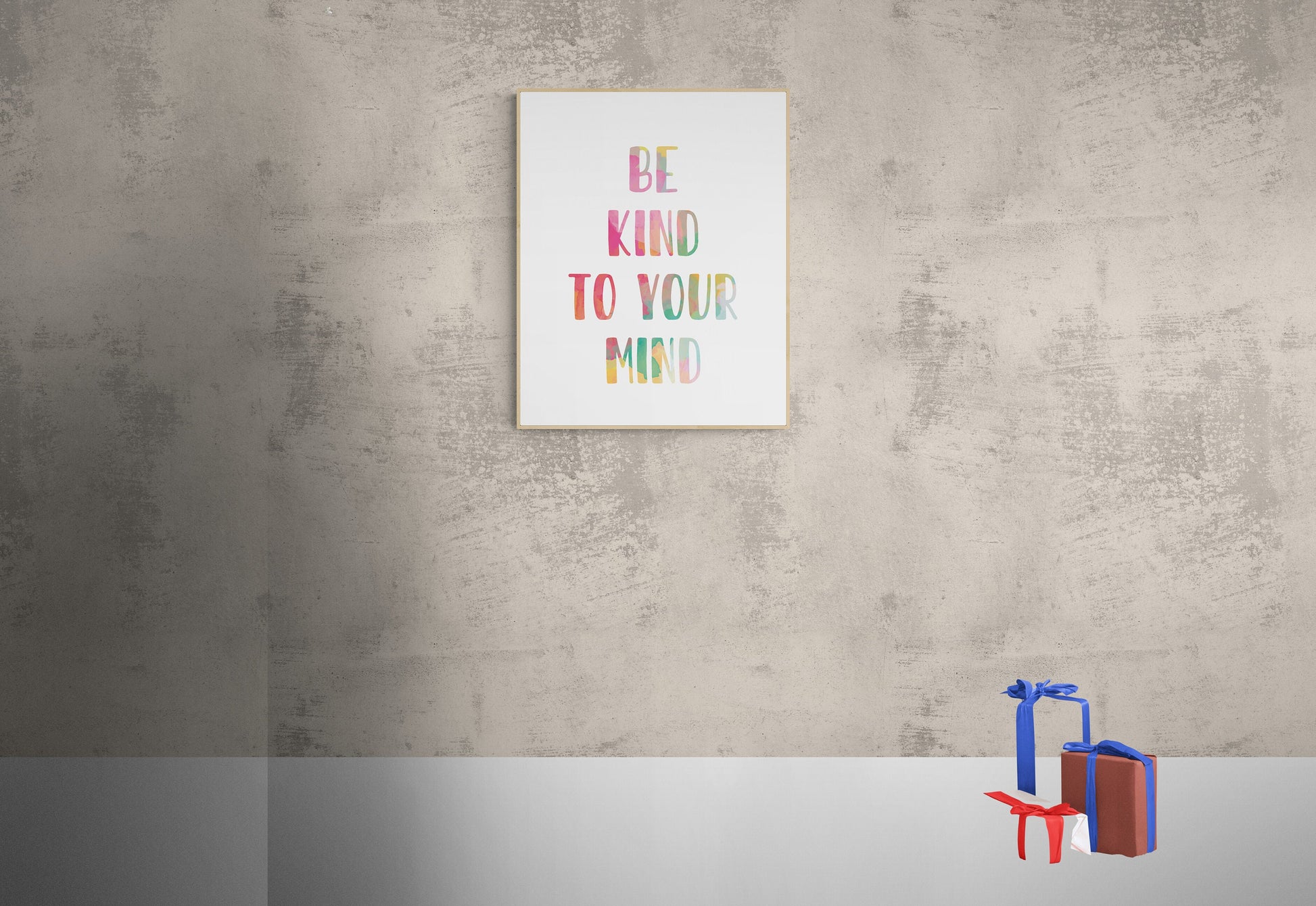 Colorful 'Be Kind to Your Mind' Art Print - 4 Sizes - Free Shipping