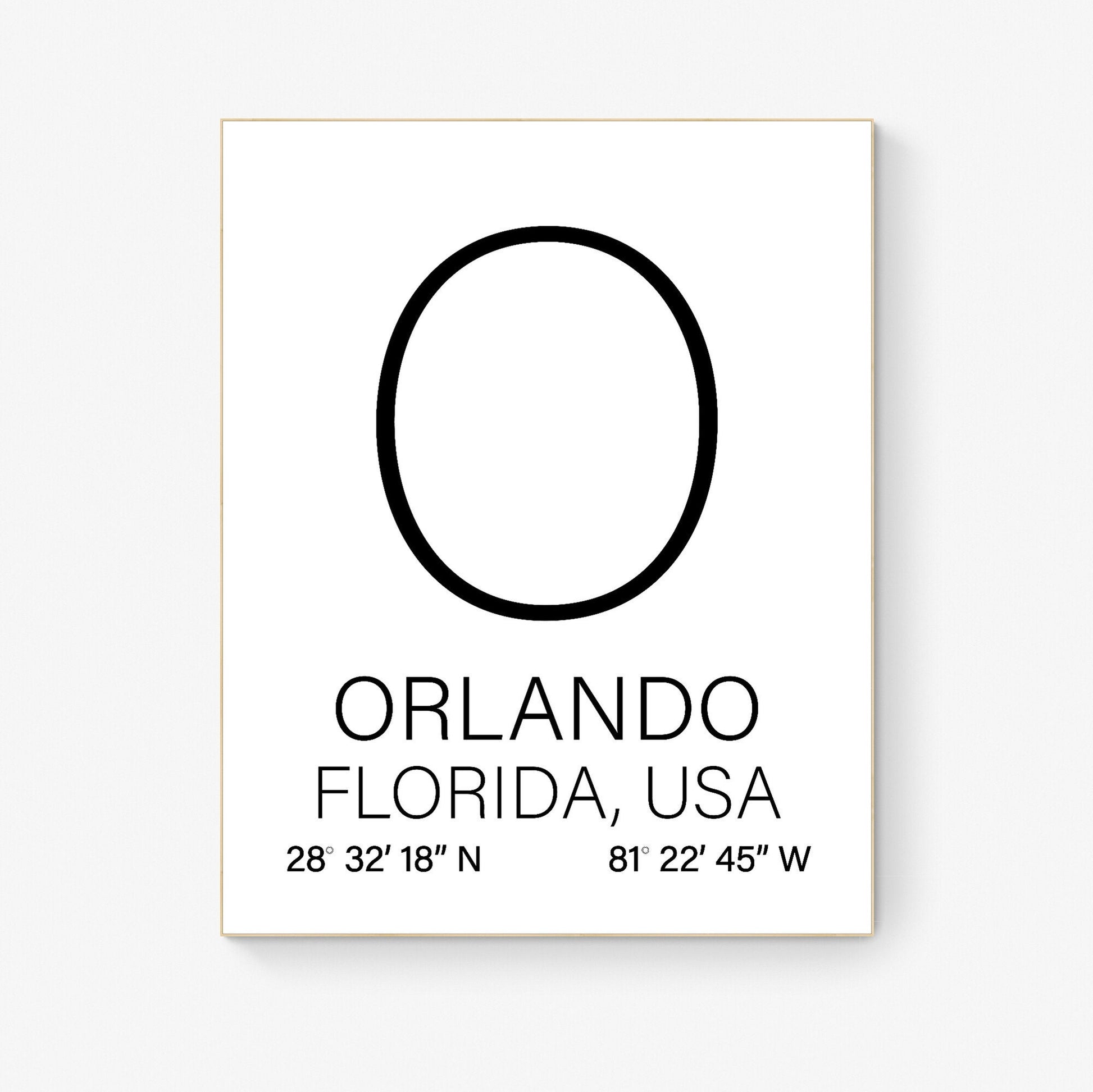 Personalized Monogram Letter for Your Home – City, State, Country Coordinates Art Print