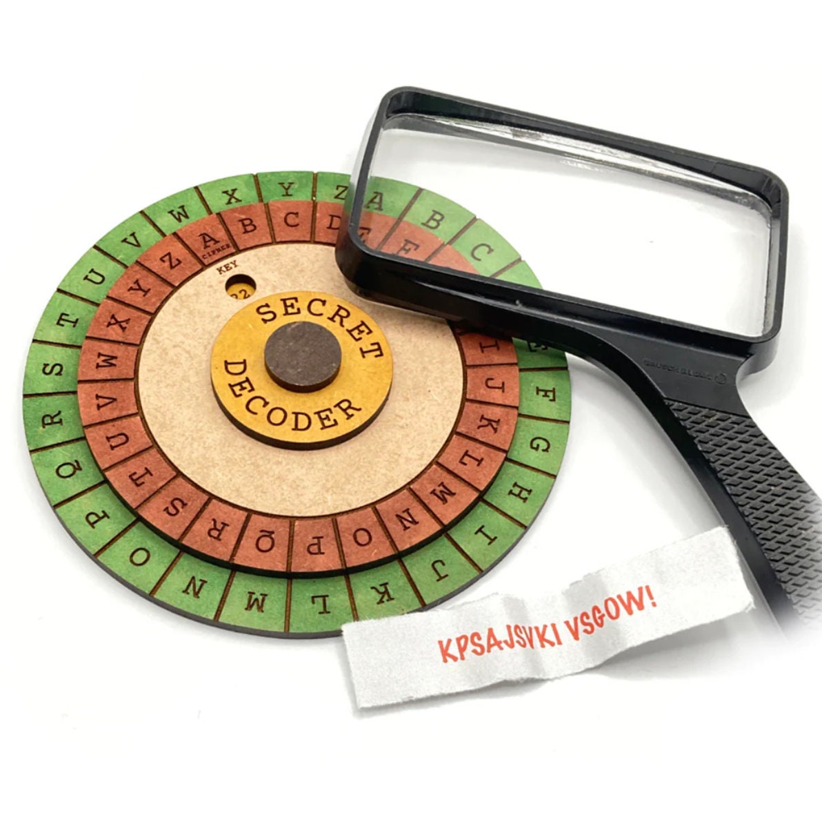 Handcrafted Caesar Cipher Decoder Wheel